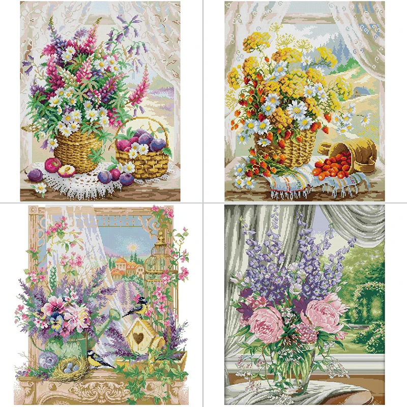 Home Textiles Discount - Padrões Floral Ponto Cruz Kit De