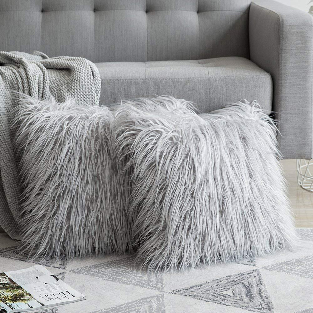 Luxury Home Textiles Usa - Fofo Pelúcia Praça Capa de Almofada,