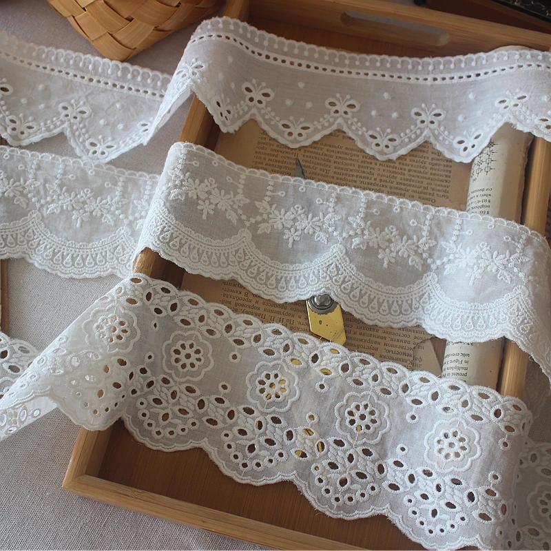 Home Textiles Photos - Fita de renda de algodão branco,