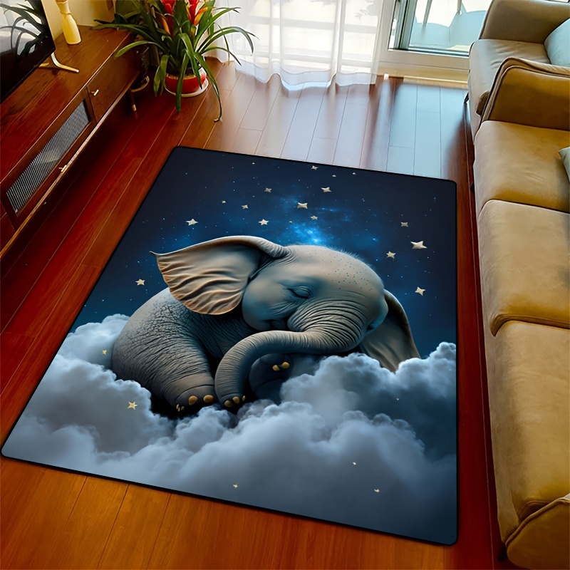 Home Textiles Design - Tapete de elefante sonhador para berçário