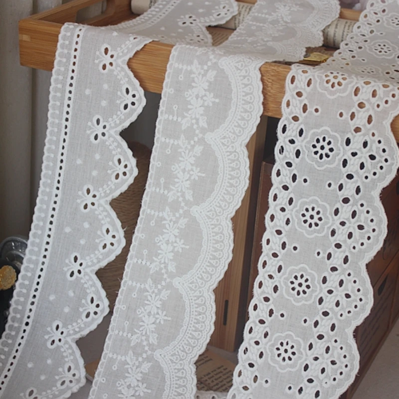 Fita de renda de algodão branc - Home Textiles Photos avaliação e preço