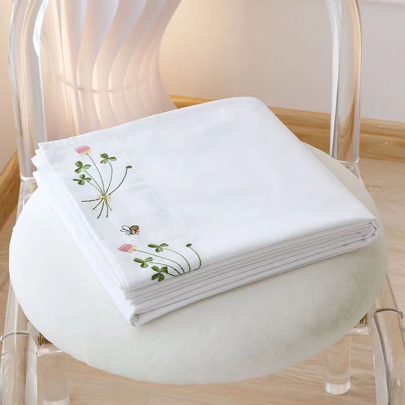 Lençol de cama branco puro bor - Luxury Home Textiles Usa avaliação e preço