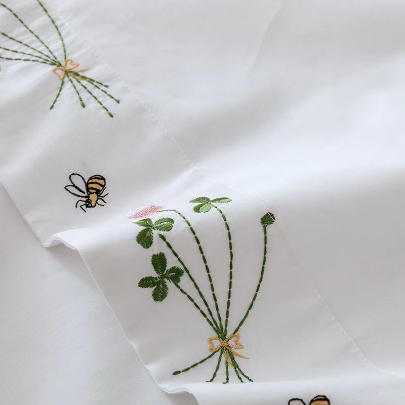 Lençol de cama branco puro bor - Luxury Home Textiles Usa avaliação e preço