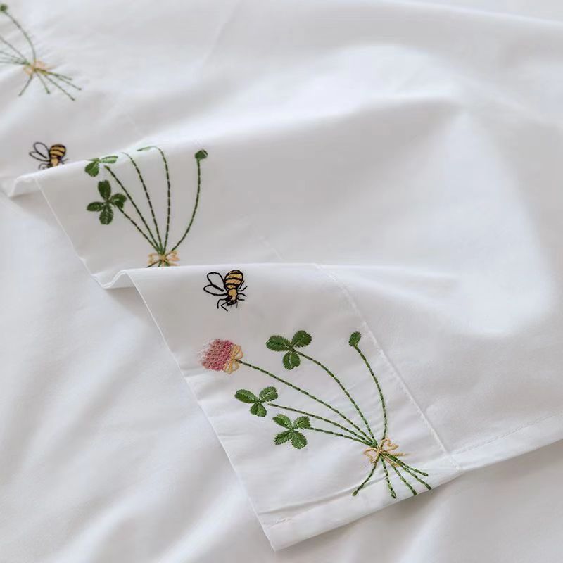 Lençol de cama branco puro bor - Luxury Home Textiles Usa avaliação e preço